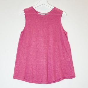 J. Jill pink sleeveless 100% linen top